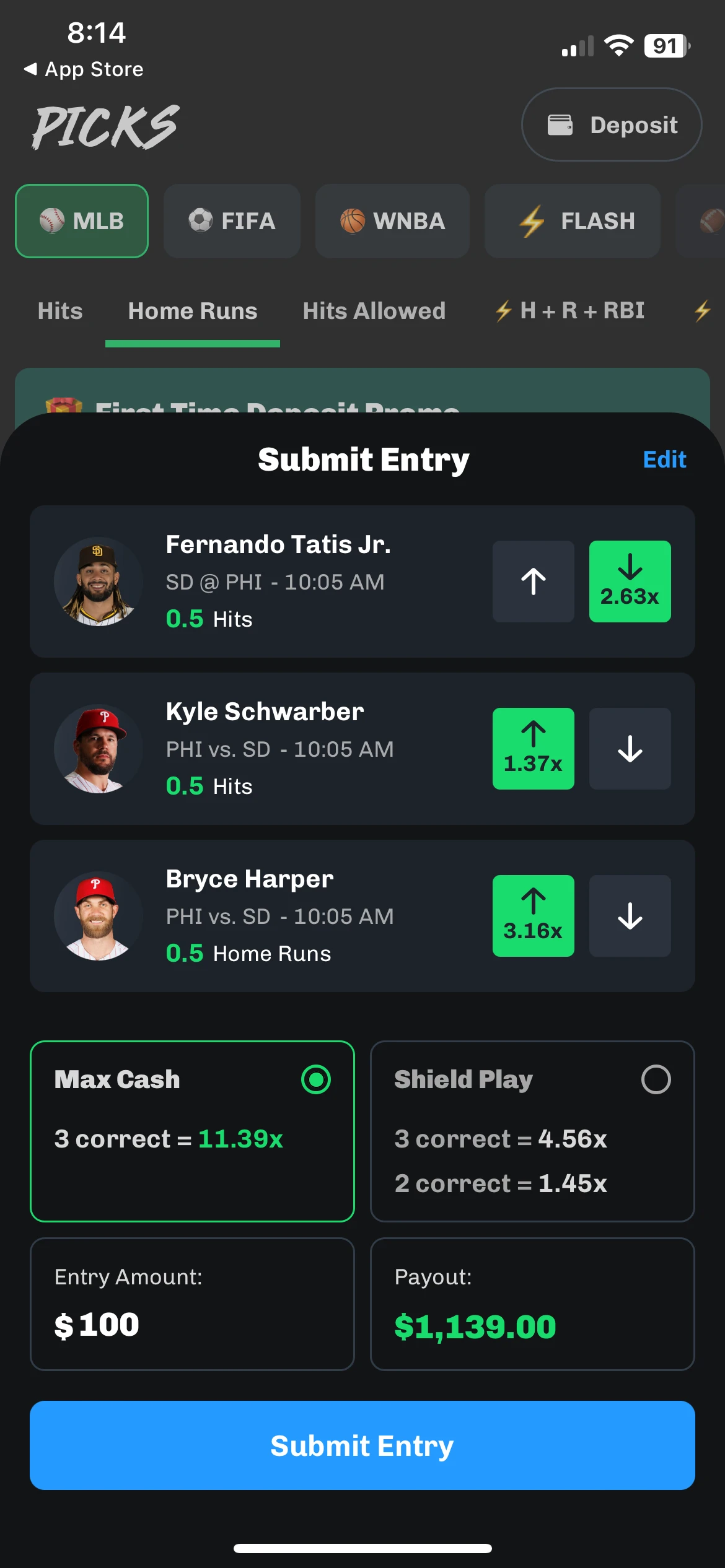 MLB DFS - Chalkboard Fantasy app screenshots