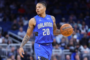 Markelle Fultz #20 of the Orlando Magic dribbles against the Indiana Pacers during the second half at Amway Center on March 02, 2022 in Orlando, Florida.