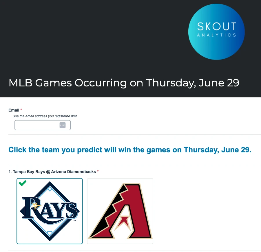 Skout Analytics MLB research study sample.