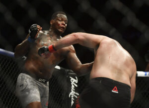 Ben Rothwell, right, fights Ovince Saint Preux, left, during UFC Fight Night at VyStar Veterans Memorial Arena.