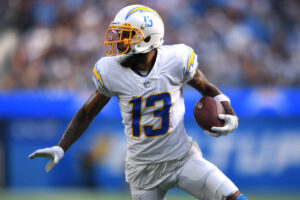 Los Angeles Chargers wide receiver Keenan Allen runs with the football after a catch