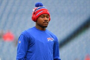 Buffalo Bills wide receiver Stefon Diggs (14) prior to the game against the Miami Dolphins at Highmark Stadium.