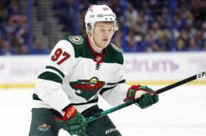 Minnesota Wild left wing Kirill Kaprizov skates during a game against the Tampa Bay Lightning