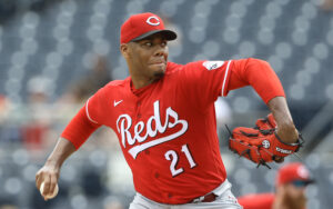 Cincinnati Reds starting pitcher Hunter Greene (21)