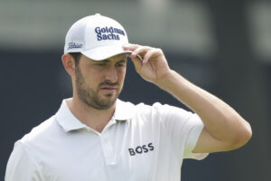 Patrick Cantlay on the 12th green during a practice round for the PGA Championship golf tournament at Southern Hills Country Club. 